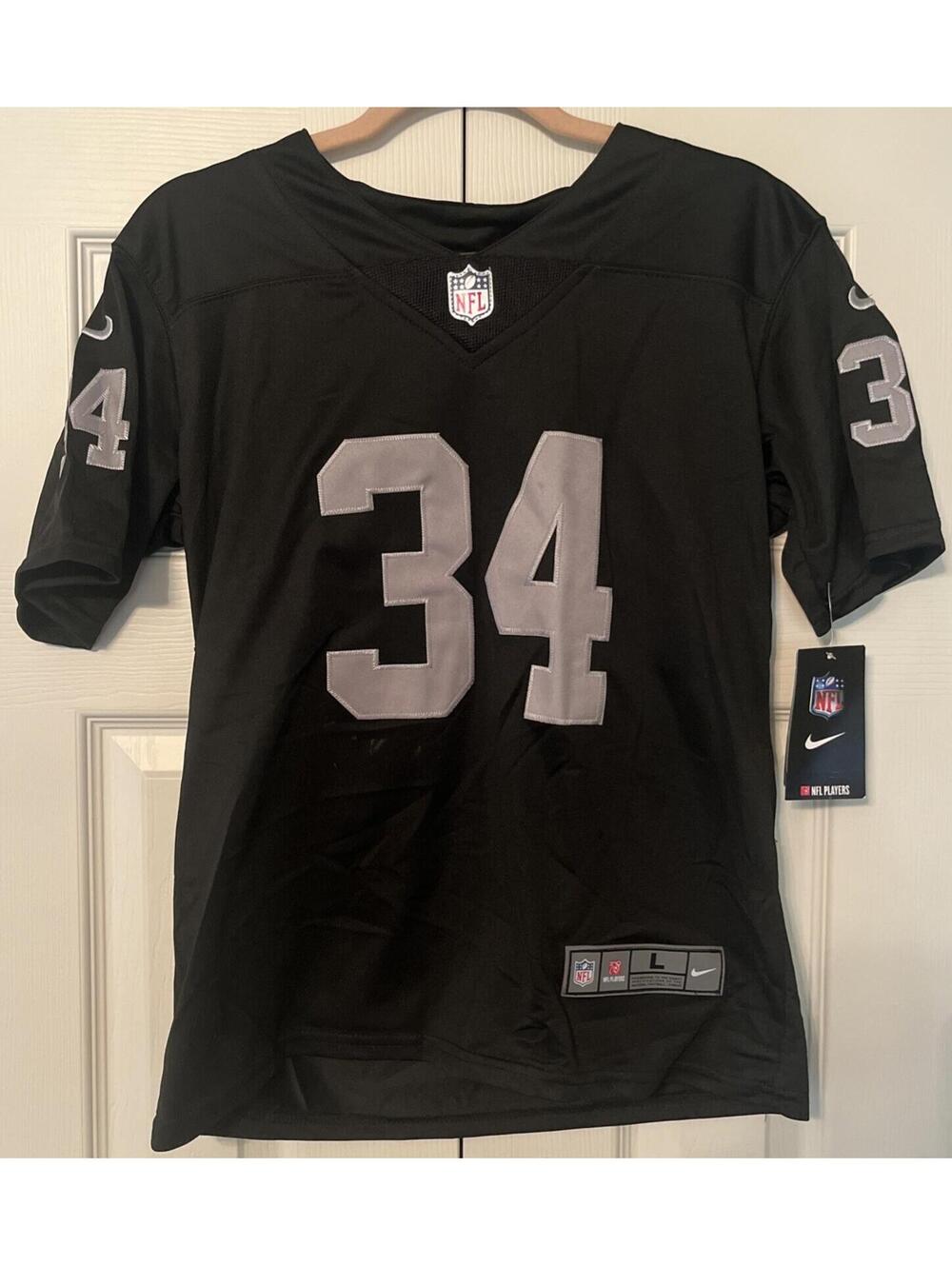 Bo Jackson On Field #34 Nike Oakland Raiders NFL Jersey Youth Large Used CLEAN
